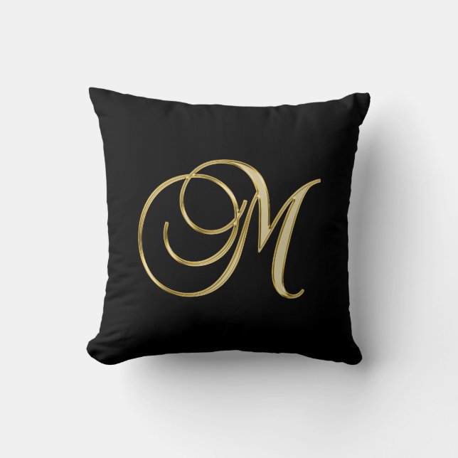 Monogram M, elegant-skript, Kudde (Framsida)