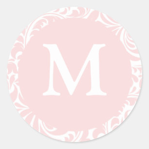 Monogram M Färg Designer Inbjudan Sälar för W Runt Klistermärke