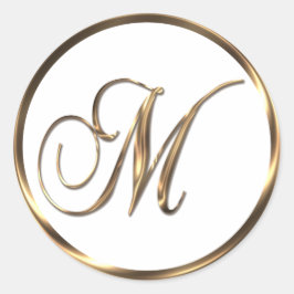 Monogram M Faux Bronze Runt Klistermärke