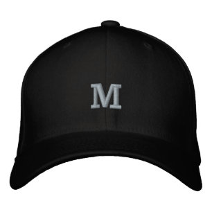 Monogram M Initialbokstav Flexfit Ull  Broderad Keps
