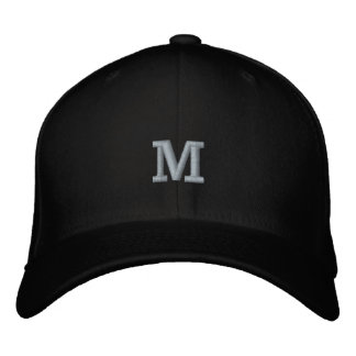 Monogram M Initialbokstav Flexfit Ull Broderad Keps