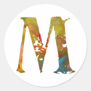 Monogram - M - klistermärke