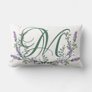 Monogram M Lavender Eucalyptus Lumbarkudde