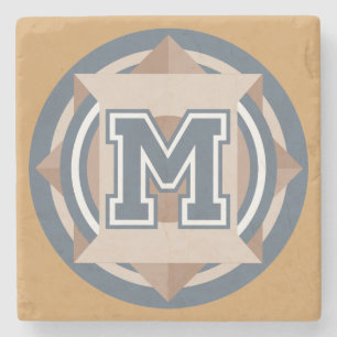 Monogram "M" märka med sina initialer Stenunderlägg
