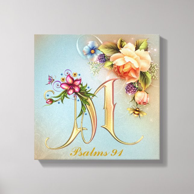 Monogram M Premium Wrapped Canvas (glapp) (Framsida)