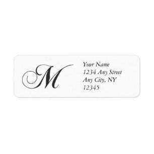 Monogram M-Returetiketter Returadress Etikett