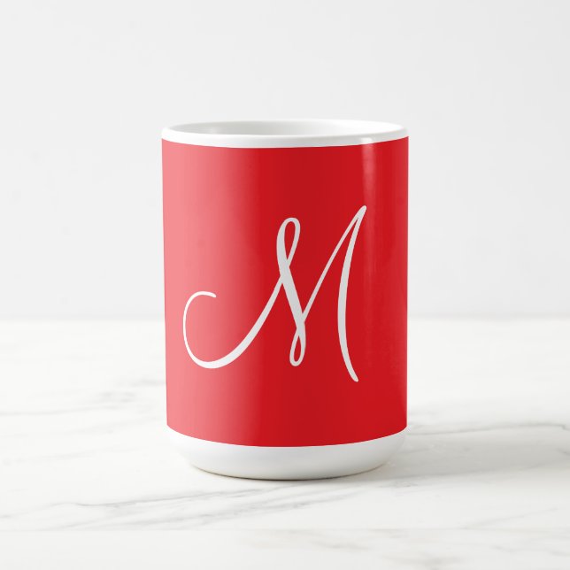 MONOGRAM M, Röd och Vit, Kaffemugg (Center)