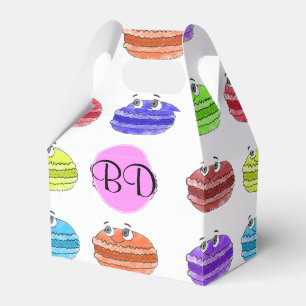 Monogram Macaron Tecknad Mönster Presentaskar
