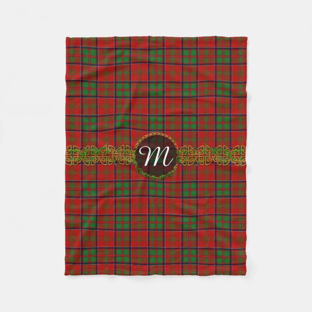 Monogram MacDonald av den Glencoe tartanen Fleecefilt (Framsidan)