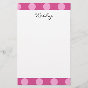 Monogram Magenta Rosa Chic Polka Dot Mönster Brevpapper
