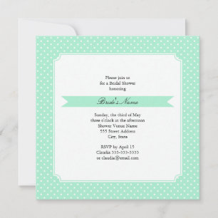 Monogram Magic Mint och White Polka Dot Bröllop Inbjudningar