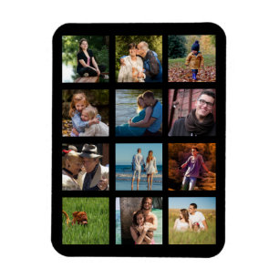 Monogram Magnet för Loving Family Photo Collage Bu
