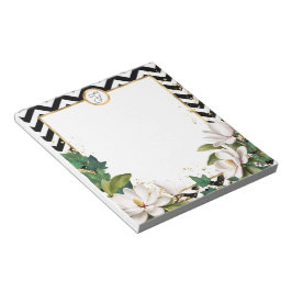Monogram Magnolia Murgröna och Guld med Chevron Anteckningsblock