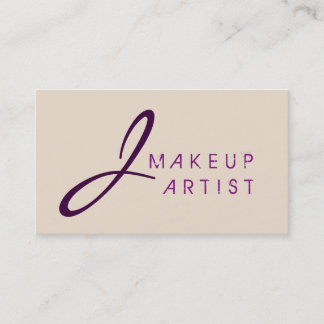 Monogram Makeup Artist Almond Background Visitkort