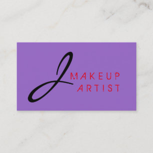 Monogram Makeup Artist Amethyst Background Visitkort