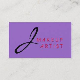 Monogram Makeup Artist Amethyst Background Visitkort