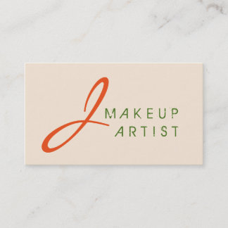 Monogram Makeup Artist Antique white Background #2 Visitkort