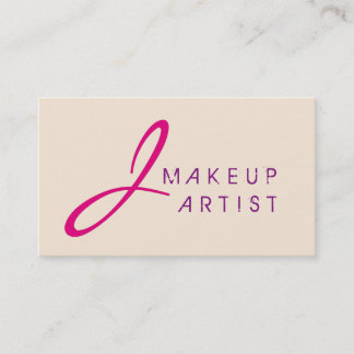 Monogram Makeup Artist Antique white Background Visitkort