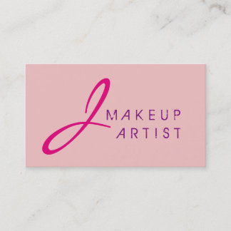 Monogram Makeup Artist Baby rosa Background Visitkort