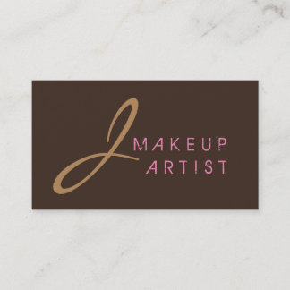 Monogram Makeup Artist Bistre Background Visitkort