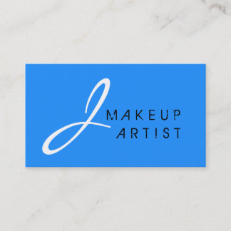 Monogram Makeup Artist blue Background Visitkort