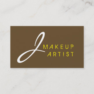 Monogram Makeup Artist Brown Background Visitkort