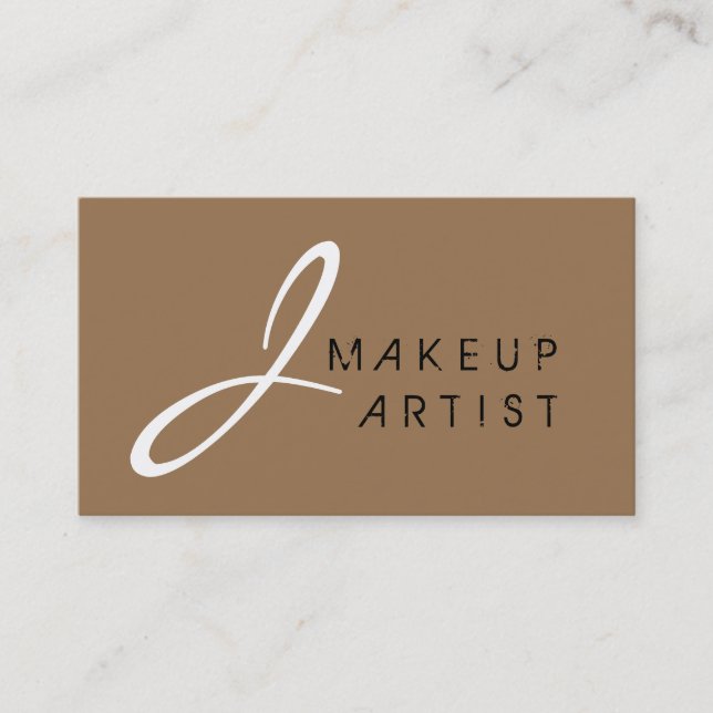 Monogram Makeup Artist Dirt Background Visitkort (Framsida)