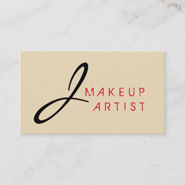 Monogram Makeup Artist Dutch white Background Visitkort (Framsida)