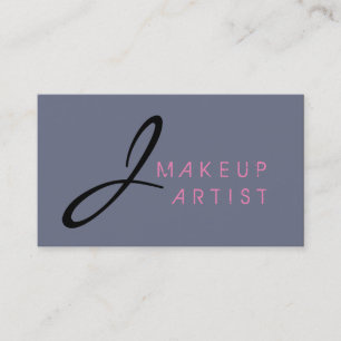 Monogram Makeup Artist Grått Background #2 Visitkort