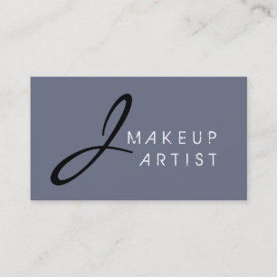 Monogram Makeup Artist Grått Background Visitkort