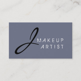 Monogram Makeup Artist Grått Background Visitkort