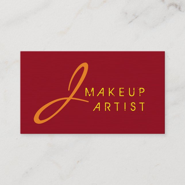 Monogram Makeup Artist Maron Background Visitkort (Framsida)