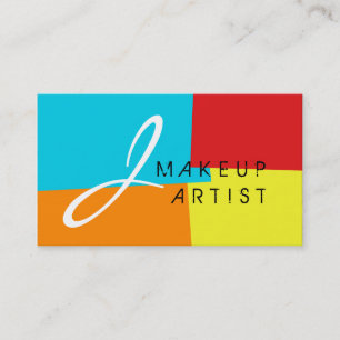 Monogram Makeup Artist Modern Retro Färg #4 Visitkort