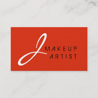 Monogram Makeup Artist Red Orange Bakgrund nr 2 Visitkort