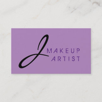 Monogram Makeup Artist Violet Background #2 Visitkort