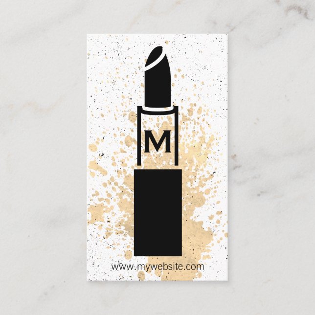 Monogram/Makeup-läppstift Visitkort (Framsida)