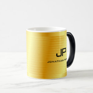 Monogram-mall, Elegant, Trendiget Guld-utseende Magisk Mugg