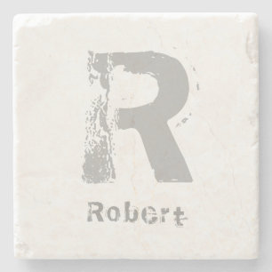 Monogram-mallens Elegant Design Brev Marble Top Stenunderlägg
