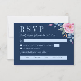 Monogram målval för marin Rosa Blommigt OSA Kort