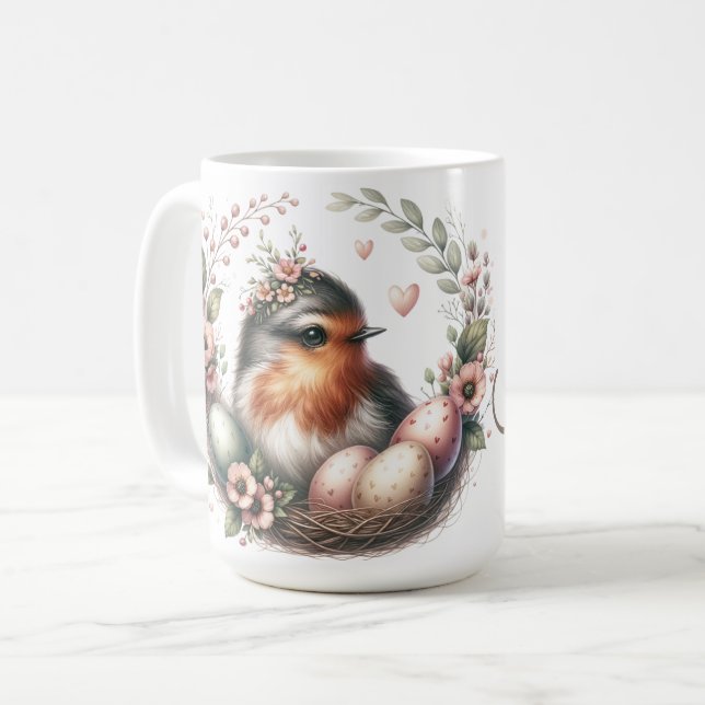Monogram Mamma Bird Kaffemugg (Framsida vänster)