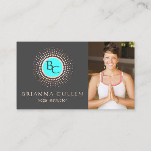 Monogram Mandala Yoga Logotyp, Lägg till bild Visitkort