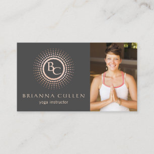 Monogram Mandala Yoga Logotyp, Lägg till bild Visitkort