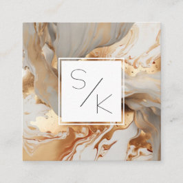Monogram Marble Affärskort Fyrkantigt Visitkort