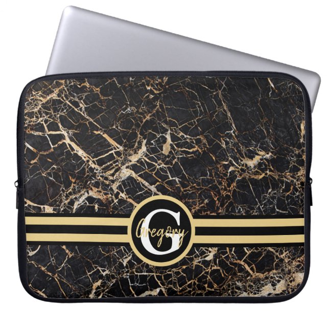 Monogram Marble Laptop Fodral (Framsidan)
