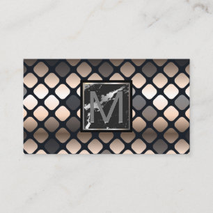 Monogram Marble Metalliska Mönster Visitkort