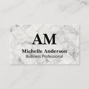 Monogram Marble Tile Visitkort