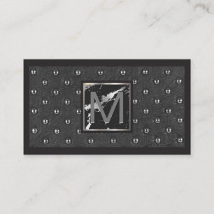 Monogram Marble Upholsted Background Visitkort