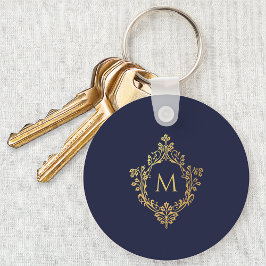 Monogram Marin Elegant Falsk Guld Bokstav Nyckelring