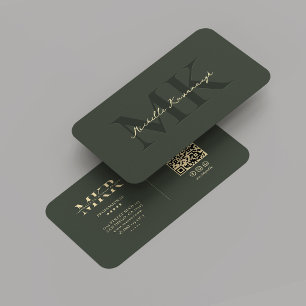 Monogram Marknadsföring Professionell Modern Mörk Visitkort