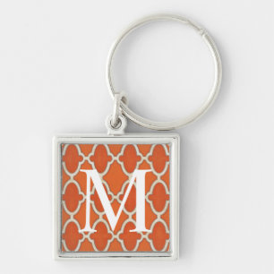 Monogram Marknadsmodell III Fyrkantig Silverfärgad Nyckelring